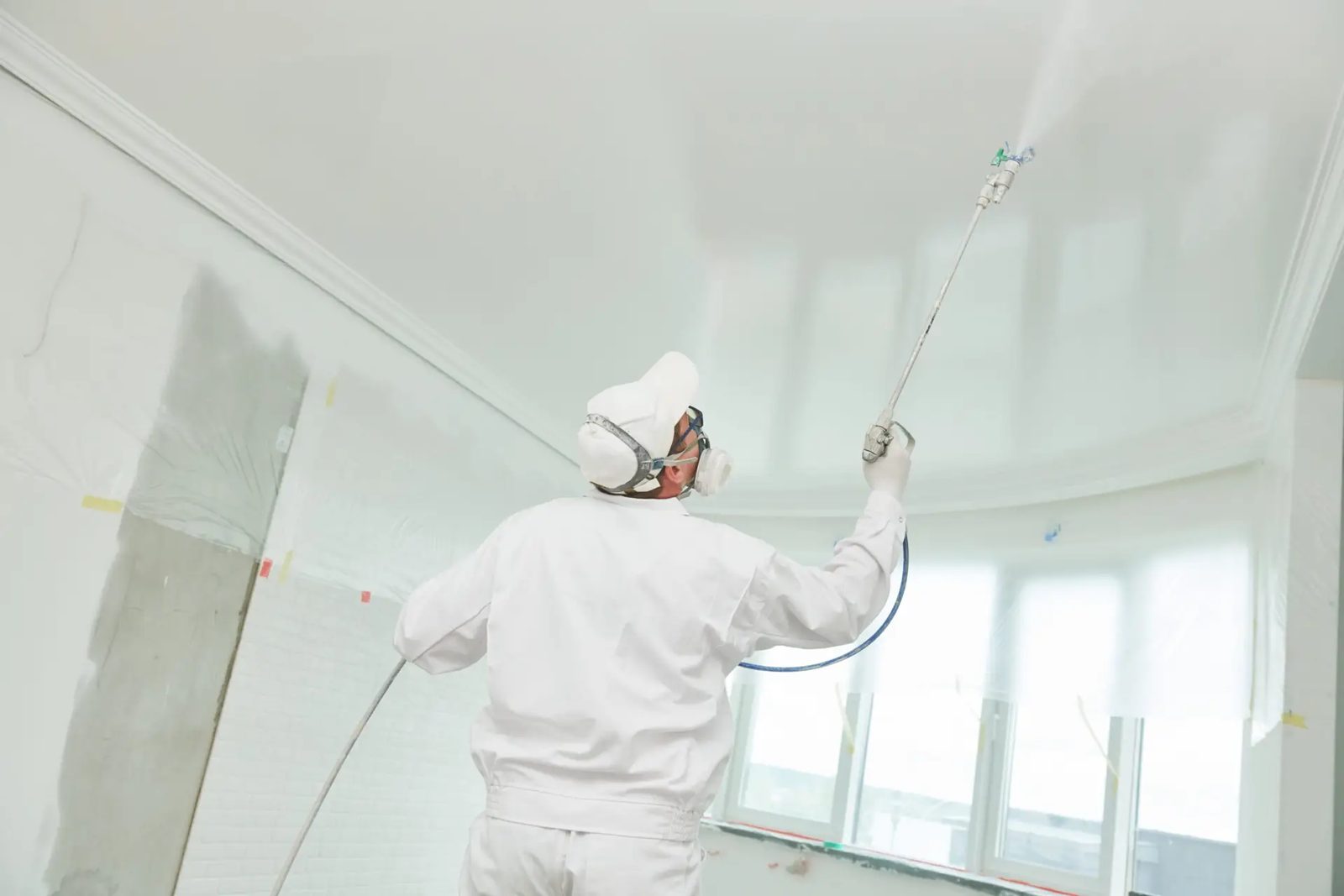 Stukadoor spuit latex met een airless machine